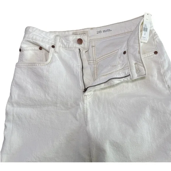 Anthropologie Pilcro The Austyn High Rise‎ Cuffed Jean Shorts Ivory Size 28 NWT - Picture 6 of 11